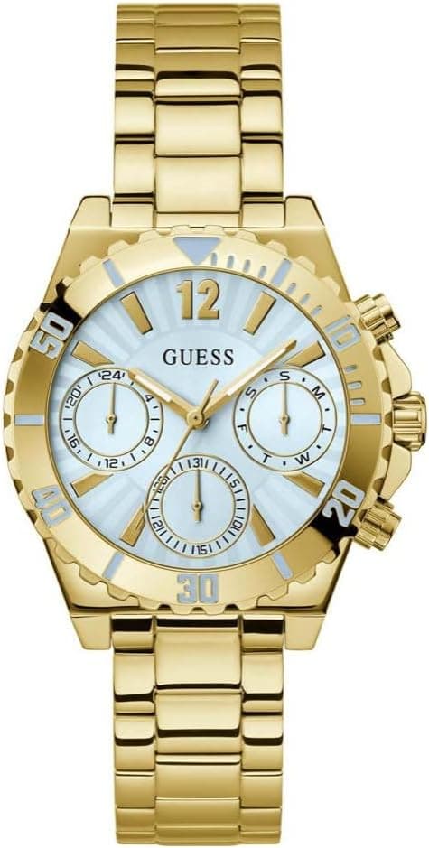 GUESS Gold-Tone and Light Blue Multifunction Watch on Amazon.ae - Price Tracker