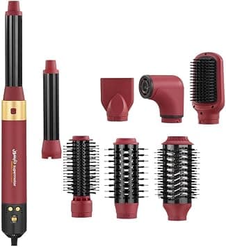 EN-6223 8-in-1 Hot Air Styling Kit – Ionic Hair Dryer & Multi-Function Hair Styler with 8 Attachments – Blow Dryer Brush, Straightener, Curler & Volume Tool – Intl Version على Amazon.ae - متتبع الأسعار