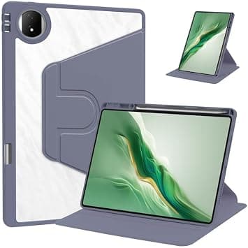 Gruattreay Clear Case Compatible with Honor MagicPad 2 12.3 Inch 2024,Acrylic Transparent Rotating Protective Case,Multi-View Stand,with Pen Slot,Auto Sleep/Wake (Purple) على Amazon.ae - متتبع الأسعار