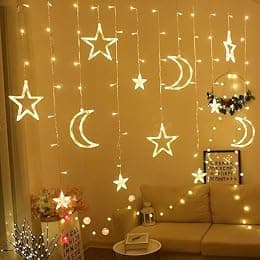 3.5M Ramadan Light For Home Decoration Star And Moon Shaped Led Light For Indoor Outdoor Decoration Warm White Multimode Operated Decorative Light 8 Modes Settings EU Plug 220v Direct - Amazon.ae Price Tracker