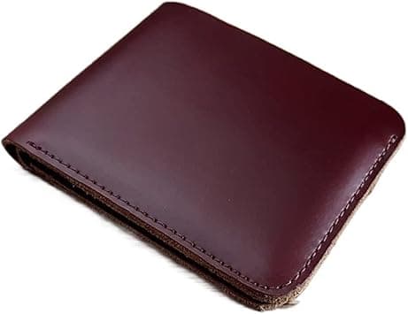 Mens Wallet Leather Genuine Portfolio Wallet Male Bifold Minimalist Wallet Unisex Card Wallets For Women, (Color : Auburn) on Amazon.ae - Price Tracker