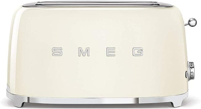 Smeg TSF02CRUK, 50's Retro Style 4 Slice Toaster,6 Browning Levels,2 Extra Wide Bread Slots, Defrost and Reheat Functions, Removable Crumb Tray, Cream, 1 Year Warranty on Amazon.ae - Price Tracker