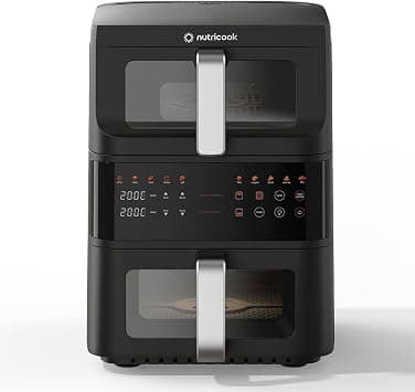 Nutricook 10 in 1 Double Stack Air Fryer 10L |Space saving Vertical drawer design|Eco Flow Heating for even cooking on both zones | Sync Function & Dual cook Modes| NC-AFDS240 | Black | 2 Yrs Warranty on Amazon - Best Deal Finder
