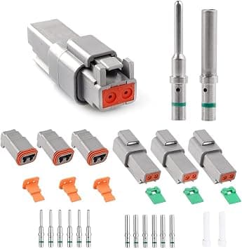 DT Connector Kit Electrical Wire Connector Plug Automotive Connectors Waterproof DT04 2/3/4/6 Pin Male and Female 22-16AWG Waterproof for Motorcycle Truck Car Boat Scooter (2 Pins 3 Set) on Amazon.ae - Price Tracker