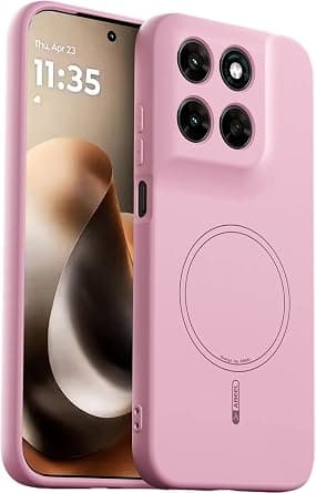 Gruattreay Case Compatible with Motorola Moto G77 5G, [Compatible with Mag-Safe], Magnetic Liquid Silicone Soft Rubber Gel, Camera Protection, Pure Color Simple Cover (Pink) على Amazon.ae - متتبع الأسعار