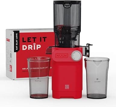 NUUK DRIP Self-Feeding Cold Press Juicer For Home, Mimics Hand Squeezing for Max Nutrients, Fruit & Vegetable Slow Juicer Machine, Patented Fused Strainer For Max Juice, 100% BPA Free Tritan Jars على Amazon.ae - متتبع الأسعار