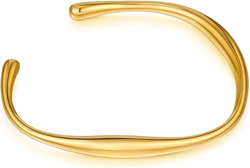 WOWORAMA Teardrop Gold Cuff Bracelets for Women Adjustable 18K Gold Plated Chunky Open Cuff Bangle Bracelets Minimalist Thick Gold Wrist Cuff Bracelets on Amazon.ae - Price Tracker