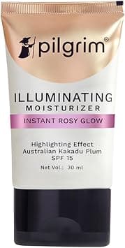 Pilgrim Illuminating Moisturizer Cream For Face | For Instant Rosy Glow & Spf 15 | Non-Greasy Highlighter With Pink Pearl Finish | Enriched With Australian Kakadu Plum | All Skin Types 30Ml - Best Deal Finder