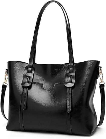 AMERTEER Women PU Leather Tote Bag Briefcase Laptop Tote Bag Vintage Leather Handbags Shoulder Purses Top Handle Satchel Daily Work Shoulder Bag Large Capacity on Amazon.ae - Price Tracker