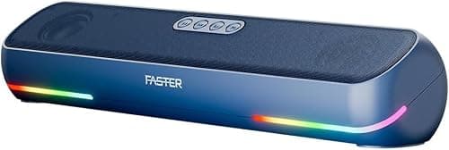 Faster Ryzo Z16 Soundbar - 16W Wireless Sound Bar 415x133x100mm Bluetooth 5.3 EDR 5H Playback RGB Light TWS - Portable Speaker USB AUX, TF Card - Hands-Free Call 360° Surround Sound (Navy Blue) on Amazon.ae - Price Tracker