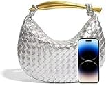 Woven Leather Handbags for Women Fashion Designer Clutch Purse Dumpling Bag Cute Ladies Trendy Small Hobo Bag - Best Deal Finder