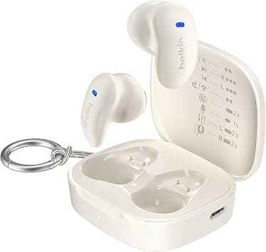 Belkin SoundForm Anywhere Wireless Earbuds, Lightweight Earbuds for Side Sleeping with Long-Lasting Comfort, Bluetooth 6.0, 26H Battery Life, IPX4, Earphones for sleeping, sports and more - White - Amazon.ae Price Tracker