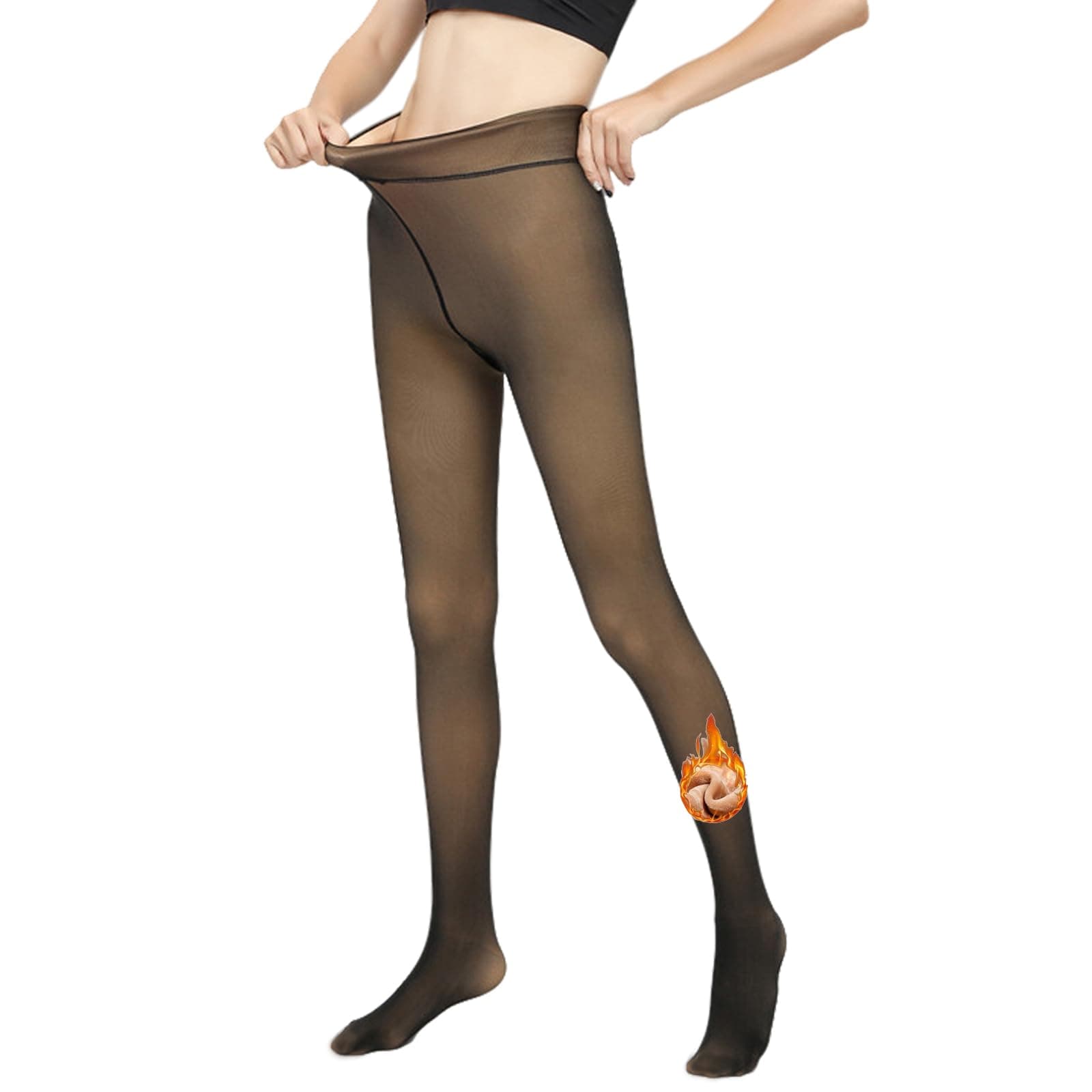 Mitid Women's Fleece Lined Thermal Pantyhose Translucent Opaque High Waisted Warm Sheer Tight, Thick - 200g, One Size, Black on Amazon.ae - Price Tracker