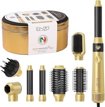 ENZO Professional EN-4133-Pro5 7-in-1 Air Hair Styler for Women, Multi-Function Hair Dryer, Auto Curler, Straightener & Volumizer, Airflow Styling Technology - Intl Version على Amazon.ae - متتبع الأسعار