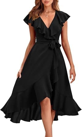 PRETTYGARDEN womens Cap Sleeve Ruffle Spring Dresses for Women 2024 Midi Dress Casual Dress - Amazon.ae Price Tracker