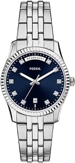 Fossil Scarlette Women's 34MM Silver-Tone Stainless Steel Watch, ES5457 - Best Deal Finder