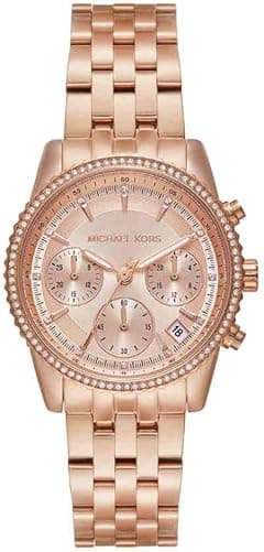 Michael Kors Mini Ritz Chronograph Rose Gold-Tone Stainless Steel Watch - MK7531 - Amazon.ae Price Tracker