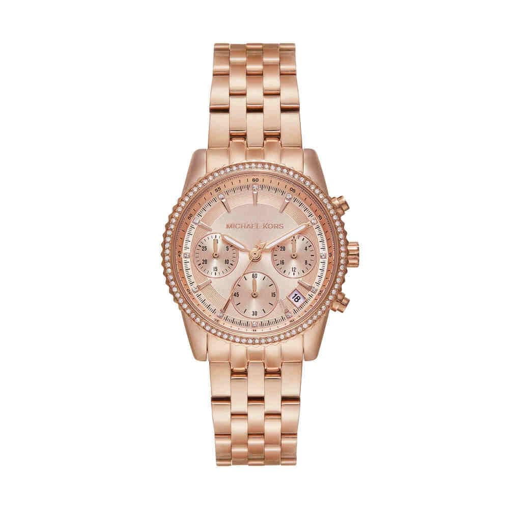 Michael Kors Mini Ritz Chronograph Rose Gold-Tone Stainless Steel Watch - MK7531 on Amazon.ae - Price Tracker