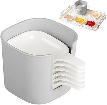 PINKE 6PCS Dipping Sauce Plate and Holder Set, Dipping Sauce Cups - Plastic Dishes with Storage Box, Appetizer Plates Seasoning Sauces Dish Dishes Bowls for Condiments, Snacks, and Fruits Salsa Cups on Amazon.ae - Price Tracker