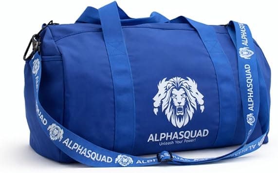 ALPHASQUAD Sports Bag with Shoes Compartment, Gym Bag with Waterproof Pocket for Towels, Travel Duffel Bag for Men and Women, Blue on Amazon.ae - Price Tracker