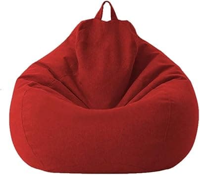 Large Small Sofa Covers Chair Covers Without Filling Linen Fabric Lounger Seat Bean Bag Chair Tatami for Living Room (Red, 85x105cm) on Amazon.ae - Price Tracker