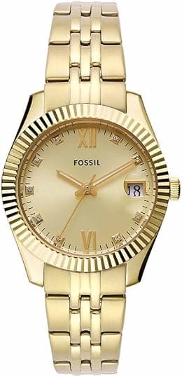 Fossil Scarlette Three-Hand Date Gold-Tone Stainless Steel Watch - ES5338 - دليلك لأفضل العروض