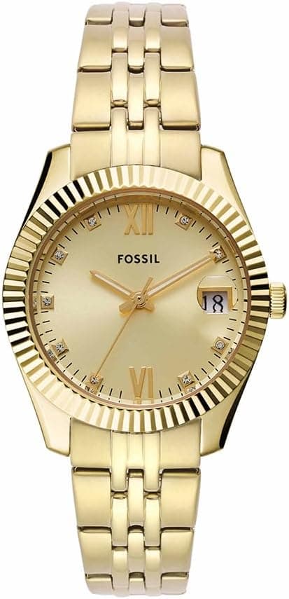 Fossil Scarlette Three-Hand Date Gold-Tone Stainless Steel Watch - ES5338 on Amazon.ae - Price Tracker