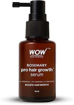 WOW Skin Science Rosemary Pro Hair Growth Serum| Stimulates Hair Growth| Strengthens Roots | Adds Volume | Gives Fuller Looking Scalp| Powered By Rosemary, Redensyl, Anagain, Biotin & Baicapil | 30ml على Amazon.ae - متتبع الأسعار