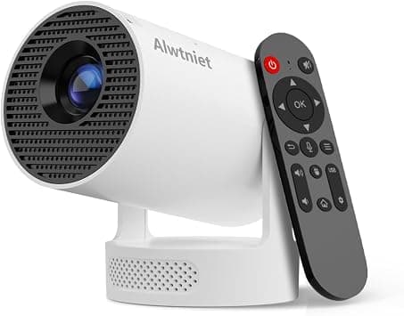 Alwtniet Mini Projector, Mini Projector 4K Support, Wi-Fi 6 and Bluetooth 5.4, 5W Speaker, Automatic Keystone Correction, 180° Rotation, Portable Projector for Home and Outdoor Android 11 on Amazon.ae - Price Tracker