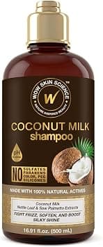 WOW Skin Science Coconut Milk Shampoo, Slow Down Hair Loss, Grey Hair, Stimulate Growth For Thick, Glossy Hair, Paraben, Sulfate, Salt, Silicone Free, All Hair Types, Adults and Children, 500 mL على Amazon.ae - متتبع الأسعار