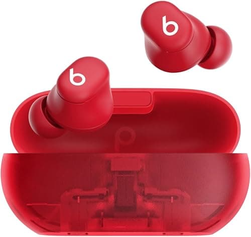 Beats Solo Buds — Wireless Bluetooth Earbuds | 18 Hours of Battery Life | Apple & Android Compatibility | Built-in Microphone - Transparent Red على Amazon.ae - متتبع الأسعار