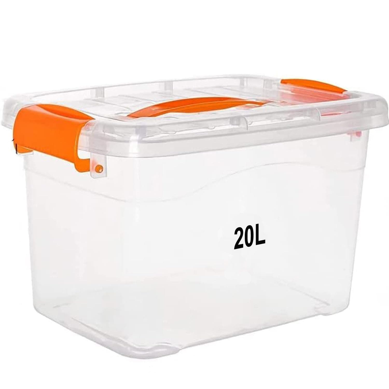 Premify 20L Clear Plastic Storage Box – Large Stackable & Lockable Organizer Container with Lid for Home, Office, Kitchen & Garage Storage on Amazon.ae - Price Tracker