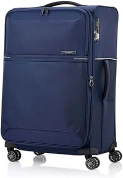Samsonite 73H Suitcase Check-In Size 71 cm / 26 inch, 4 Spinner Wheels, 100% Nylon, Navy|Soft Top|Front Pocket Compartment|TSA Combination Lock|Expandable - 10 Years International Warranty on Amazon - Best Deal Finder