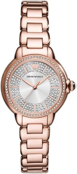 Emporio Armani Watch for Women, Three Hand Quartz Movement and 32mm Case Size with Stainless Steel, Leather or Silicone Strap - Best Deal Finder