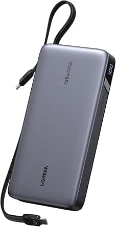 UGREEN Nexode Power Bank, 25,000mAh 165W Ultra-Fast Portable Charger for Dual Laptops, Fast Charging Battery Pack with Two Braided USB-C Cables, Compatible with MacBook,iPad,iPhone 17,Samsung S25 on Amazon.ae - Price Tracker