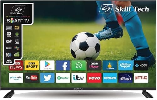 Skill Tech SK4340S4KFL 43-Inch Smart TV, 4K UHD (3840x2160) Resolution, High-Grade Open Cell Panel, Wide Viewing Angle, Sleek Design, Enhanced Visual Performance, Black on Amazon.ae - Price Tracker