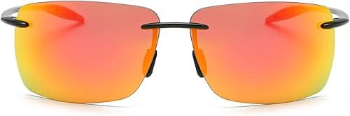 Rimless Polarized Sports Sunglasses for Men Women Driving Running Fishing Golf 100% UV Blocking Glasses Mirror Lens Shades on Amazon.ae - Price Tracker