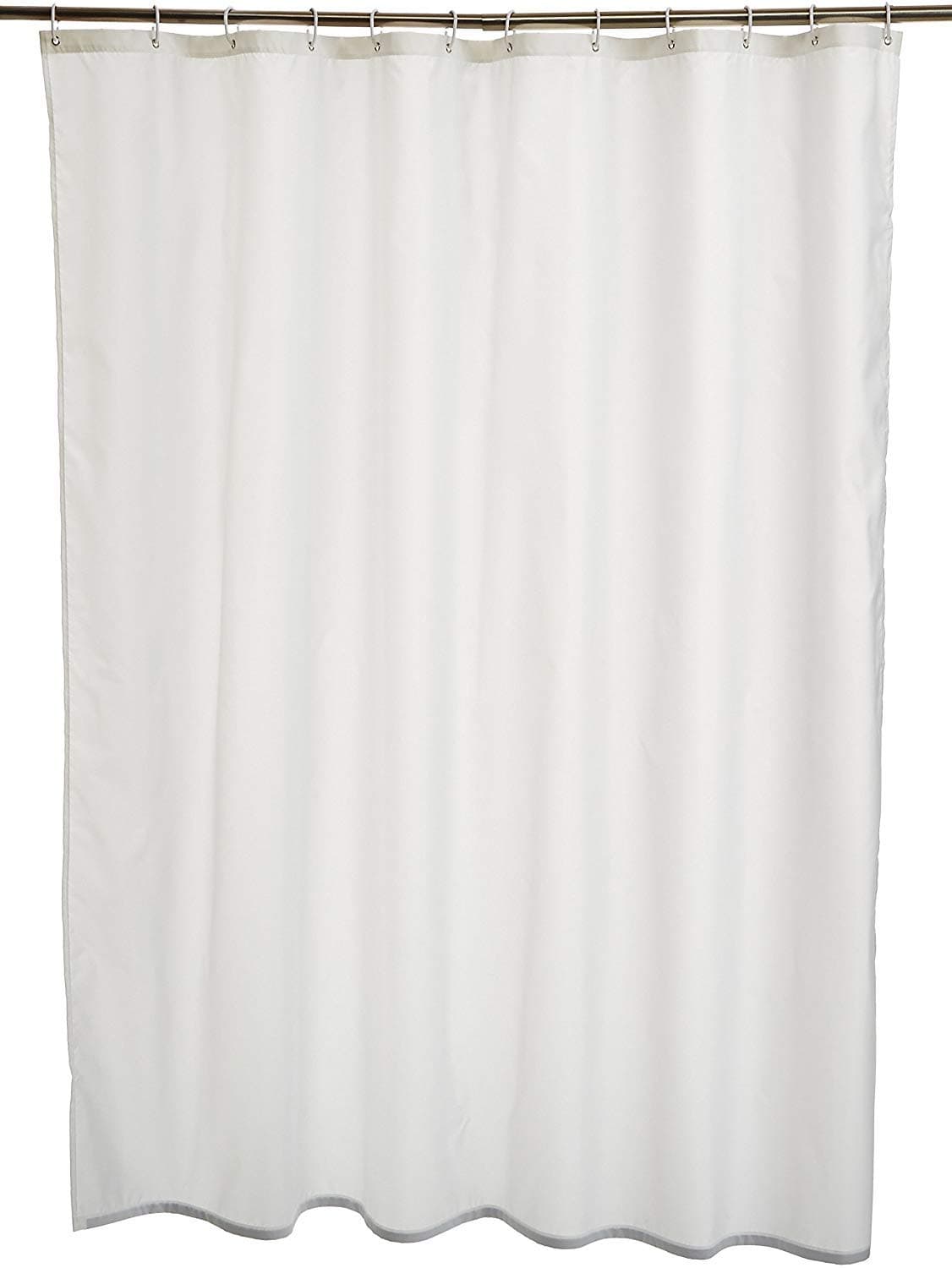 Amazon Basics Solid Colour Fabric Shower Curtain Mould Resistant and Water Repellent, White, 180 x 180cm on Amazon.ae - Price Tracker