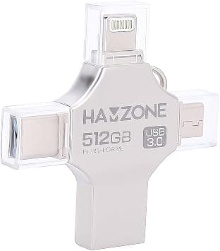 4-in-1 USB Flash Drive, 512GB – Lightning, Type-C & USB Storage for iPhone, iPad, Android, and PC – Fast Backup & Easy File Transfer on Amazon.ae - Price Tracker