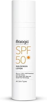 Raaga Professional SPF 50 Sunscreen Lotion | PA++++, UVA + UVB Protection, Anti Tan Activities, Non-Greasy Feel, Water and Sweat Proof Technology (55 ml) - Best Deal Finder