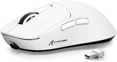 ATTACK SHARK X3 Wireless Gaming Mouse, 49g Ergonomic Computer Mouse, Triple Modes PAW3395 26K DPI Optical Sensor, 200h Battery Life, Programmable Buttons, Gaming Accessories for PC/Laptop/Mac (White) on Amazon - Best Deal Finder