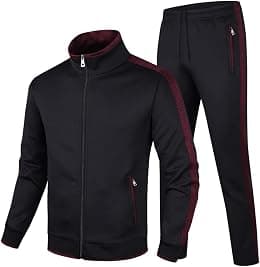 Men's Casual Tracksuit Long Sleeve Sweatsuit Athletic Set Full Zip Running Jogging Sports Jacket and Pants - Best Deal Finder