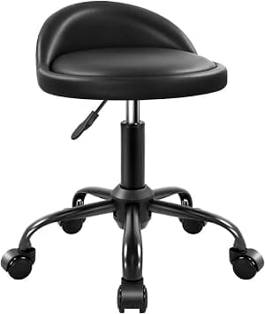 KKTONER Rolling Stool with BackRest Height Adjustable Round Chair with Wheels Swivel Drafting Work PU Leather stools Small (Black) - Amazon.ae Price Tracker