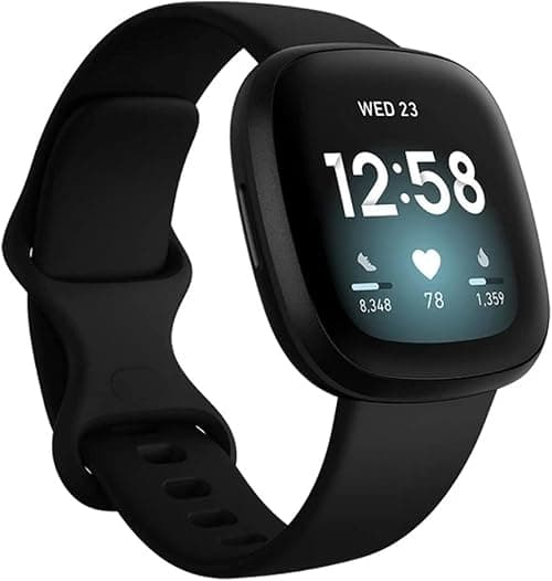 Fitbit versa 3, health & fitness smartwatch with gps, 24/7 heart rate, voice assistant up to 6+ days battery, black/black aluminium on Amazon.ae - Price Tracker