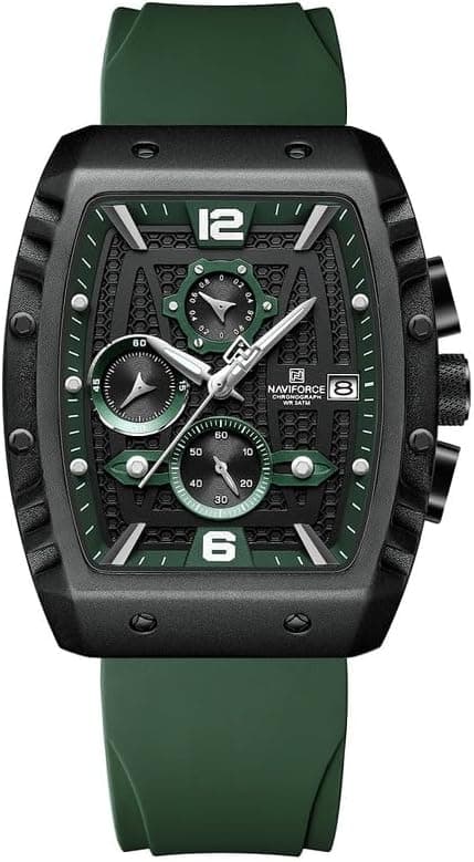 NAVIFORCE Men Analog Sports Chronograph Date Silicon Strap Quartz Watch -NF8025 on Amazon.ae - Price Tracker