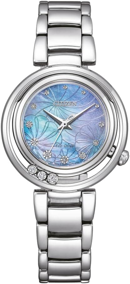 Citizen L Eco-Drive Diamond Mother of Pearl Blue Dial Ladies Watch EM1110-81N on Amazon.ae - Price Tracker