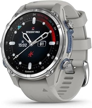 GARMIN Dive Computer Smartwatch Descent MK3-43mm, Stainless Steel | Upto 30 Hours of Battery Life in Dive Mode | Subwave Sonar Bases Diver Messaging, Colour Maps with Depth Contours and Dive Sites - Amazon.ae Price Tracker