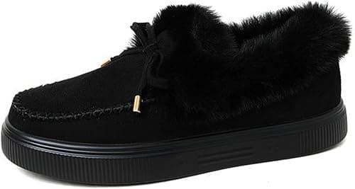 Ladmiple Snow Boots For Women Wide Width Winter Warm Booties Fur Lined Anti-Slip Outdoor Comfort Lace Up Ankle Booties على Amazon.ae - متتبع الأسعار
