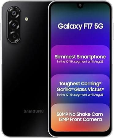 Samsung Galaxy F17 5G Neo Black (6GB RAM, 128GB Storage) Android Smartphone | 6x OS Upgrades | Large Display | 50MP OIS Camera | Gorilla Glass Victus | IP54 Dust &amp; Water Resistant | Indian Version on Amazon.ae - Price Tracker