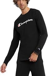 Champion mens Champion Men's Classic Long Sleeve Tee, Screen Print Script T-Shirt - Best Deal Finder